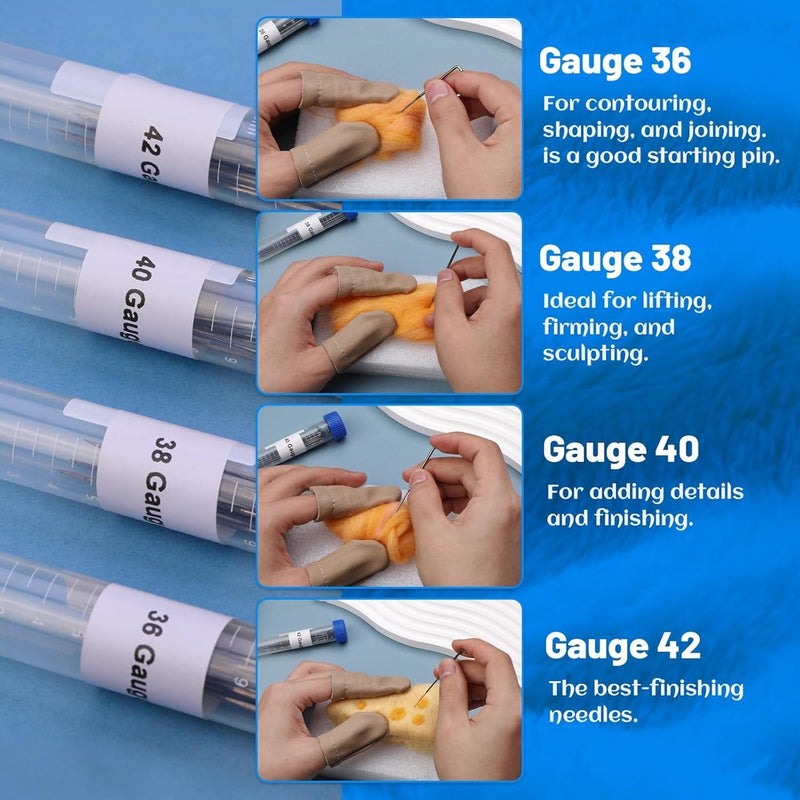 Fadoub Felting Needles, 25PCS Spiral Wool Felting Needles, Needle Felting Tool, Needle Felting Starter Kit with Bottles - Image 5